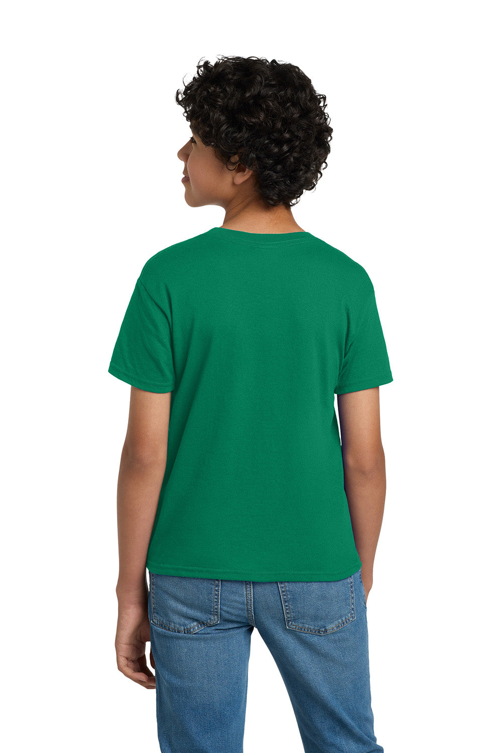 Hanes 5370 Youth EcoSmart Short Sleeve Crewneck T-Shirt Kelly Green Model Back