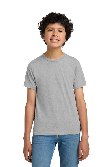 Hanes 5370 Youth EcoSmart Short Sleeve Crewneck T-Shirt Light Steel Grey Model Front