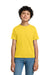 Hanes 5370 Youth EcoSmart Short Sleeve Crewneck T-Shirt Yellow Model Front