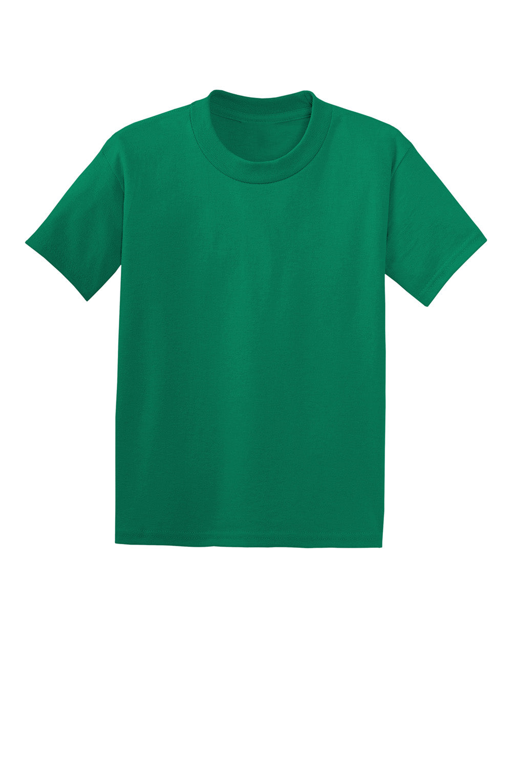 Hanes 5370 Youth EcoSmart Short Sleeve Crewneck T-Shirt Kelly Green Flat Front