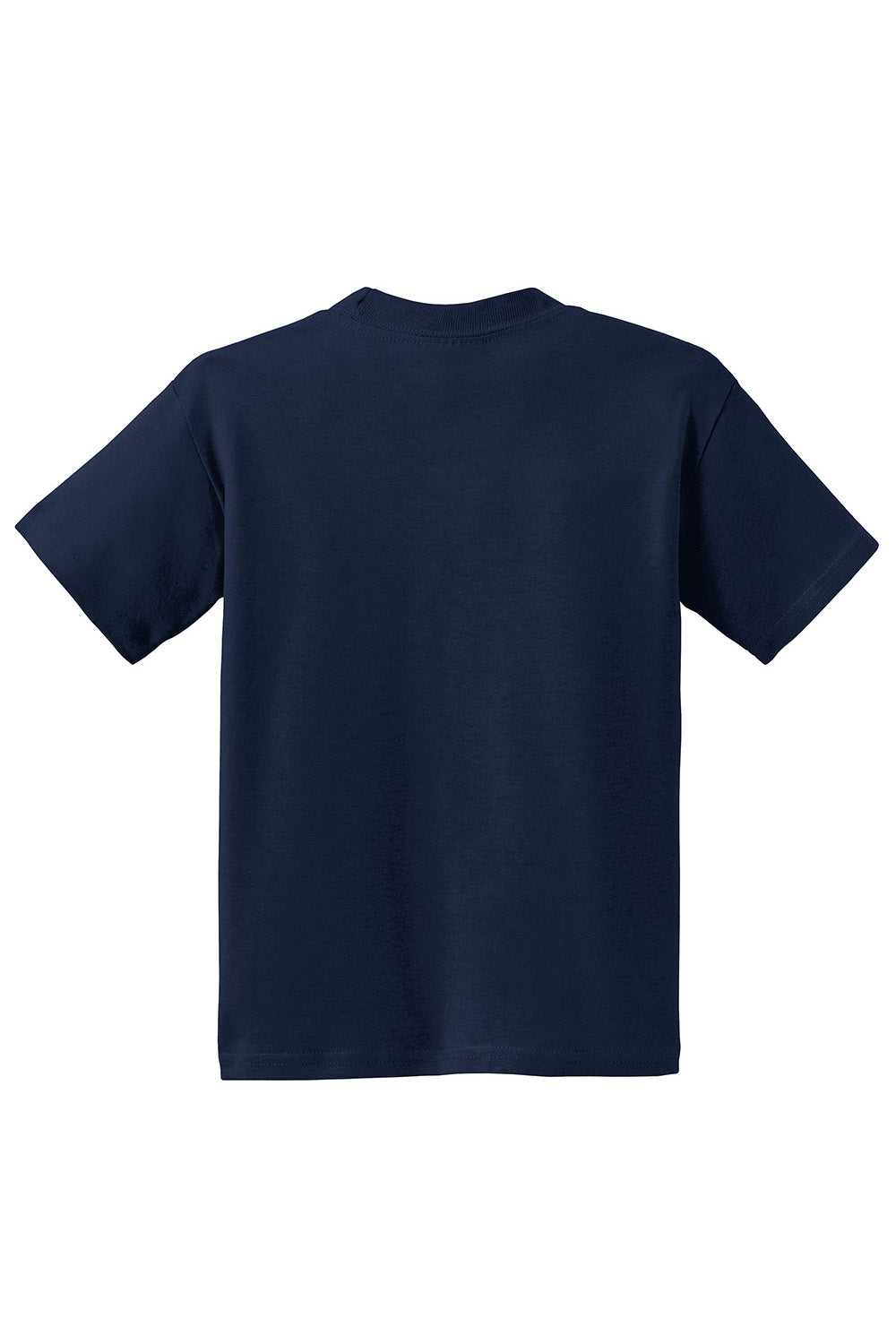 Hanes 5370 Youth EcoSmart Short Sleeve Crewneck T-Shirt Navy Blue Flat Back