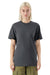 American Apparel 5389 Mens Sueded Cloud Short Sleeve Crewneck T-Shirt Asphalt Grey Model Front