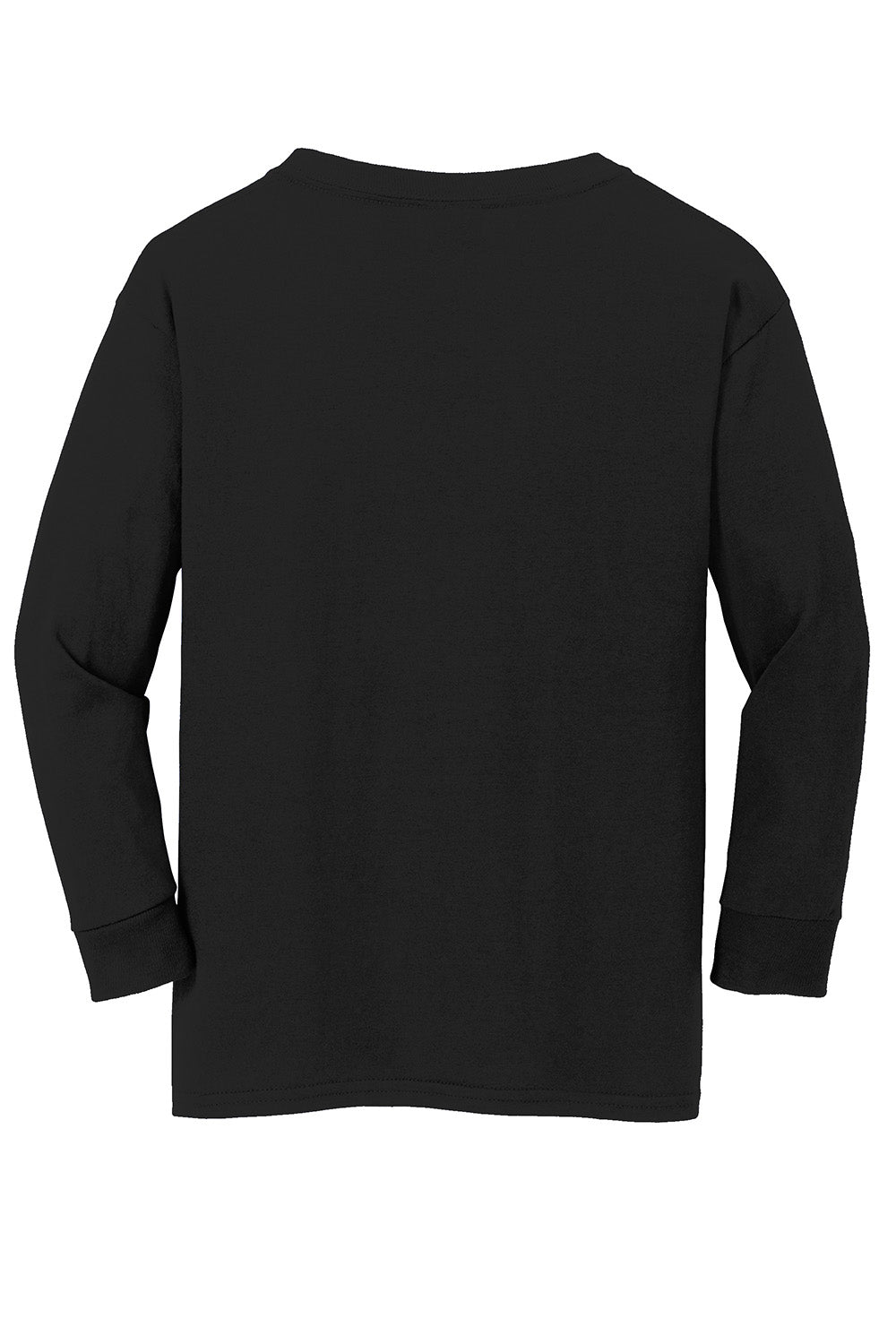 Gildan 5400B/G540B Youth Long Sleeve Crewneck T-Shirt Black Flat Back