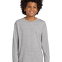 Gildan Youth Long Sleeve Crewneck T-Shirt - Sport Grey