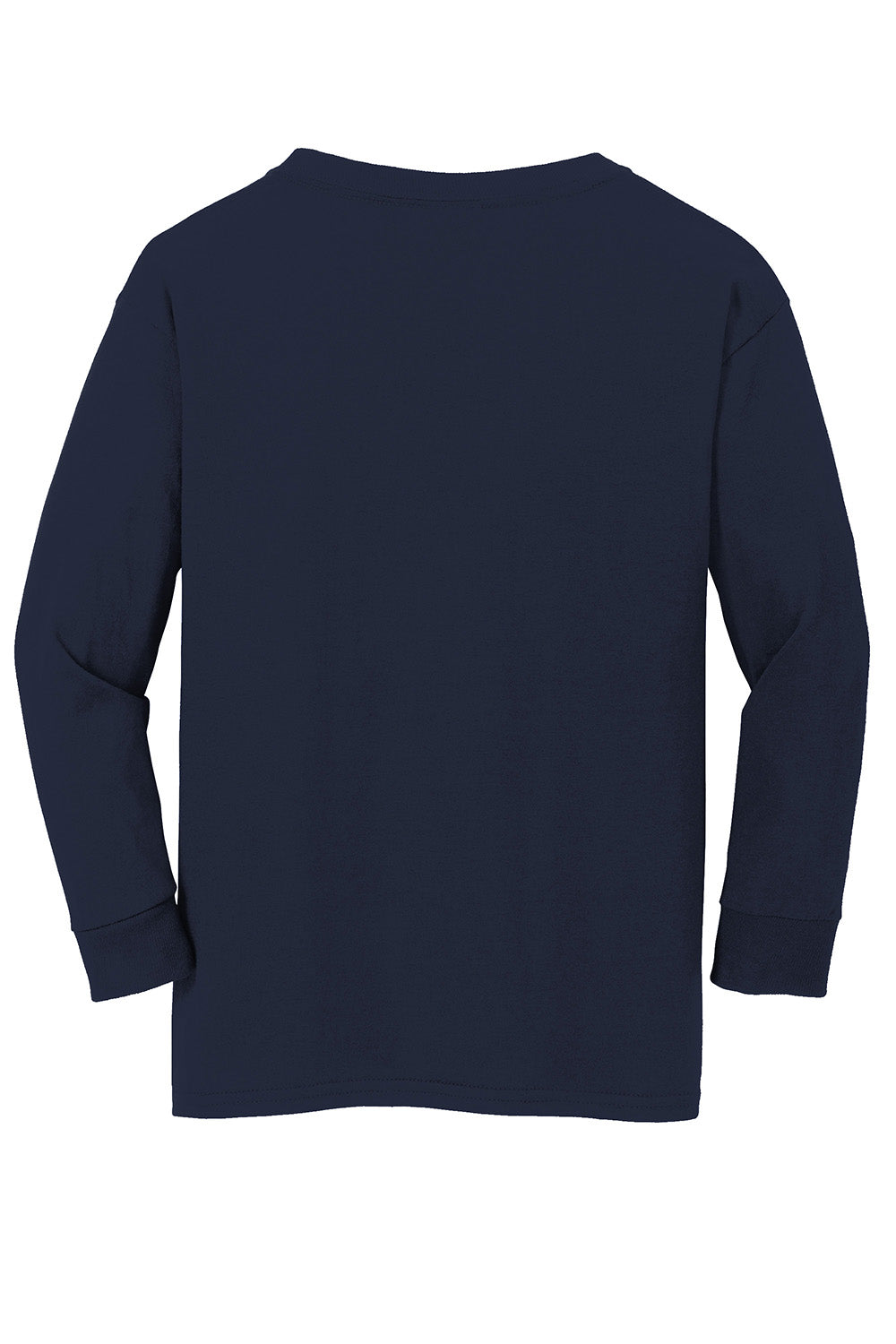 Gildan 5400B/G540B Youth Long Sleeve Crewneck T-Shirt Navy Blue Flat Back