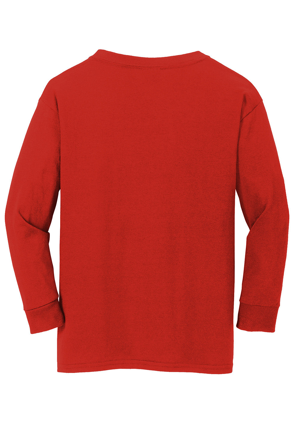 Gildan 5400B/G540B Youth Long Sleeve Crewneck T-Shirt Red Flat Back