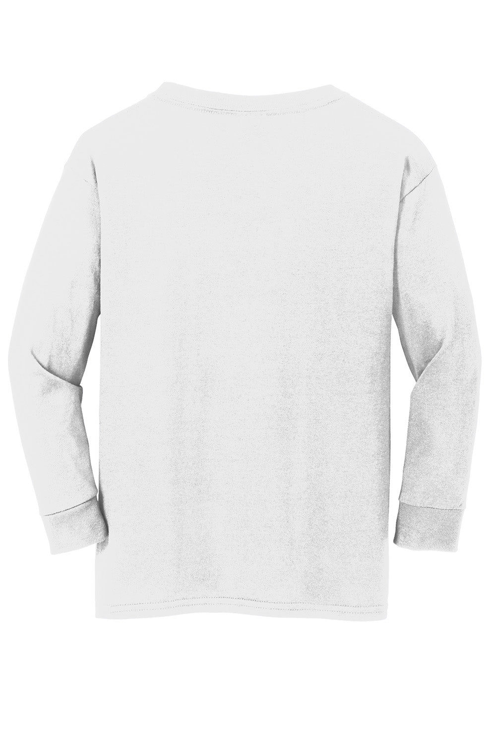 Gildan 5400B/G540B Youth Long Sleeve Crewneck T-Shirt White Flat Back