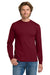 Gildan 5400/G540 Mens Long Sleeve Crewneck T-Shirt Cardinal Red Model Front