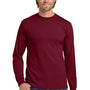 Gildan Mens Long Sleeve Crewneck T-Shirt - Cardinal Red