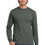 Gildan Mens Long Sleeve Crewneck T-Shirt - Charcoal Grey