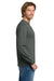 Gildan 5400/G540 Mens Long Sleeve Crewneck T-Shirt Charcoal Grey Model Side