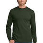 Gildan Mens Long Sleeve Crewneck T-Shirt - Forest Green