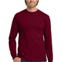 Gildan Mens Long Sleeve Crewneck T-Shirt - Garnet Red