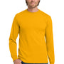 Gildan Mens Long Sleeve Crewneck T-Shirt - Gold