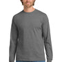 Gildan Mens Long Sleeve Crewneck T-Shirt - Heather Graphite Grey