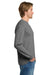 Gildan 5400/G540 Mens Long Sleeve Crewneck T-Shirt Heather Graphite Grey Model Side