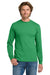 Gildan 5400/G540 Mens Long Sleeve Crewneck T-Shirt Irish Green Model Front