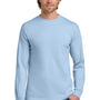 Gildan Mens Long Sleeve Crewneck T-Shirt - Light Blue