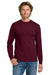 Gildan 5400/G540 Mens Long Sleeve Crewneck T-Shirt Maroon Model Front