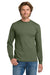 Gildan 5400/G540 Mens Long Sleeve Crewneck T-Shirt Military Green Model Front