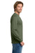 Gildan 5400/G540 Mens Long Sleeve Crewneck T-Shirt Military Green Model Side