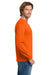 Gildan 5400/G540 Mens Long Sleeve Crewneck T-Shirt Orange Model Side