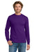 Gildan 5400/G540 Mens Long Sleeve Crewneck T-Shirt Purple Model Front