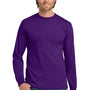 Gildan Mens Long Sleeve Crewneck T-Shirt - Purple