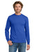 Gildan 5400/G540 Mens Long Sleeve Crewneck T-Shirt Royal Blue Model Front