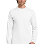 Gildan Mens Long Sleeve Crewneck T-Shirt - White