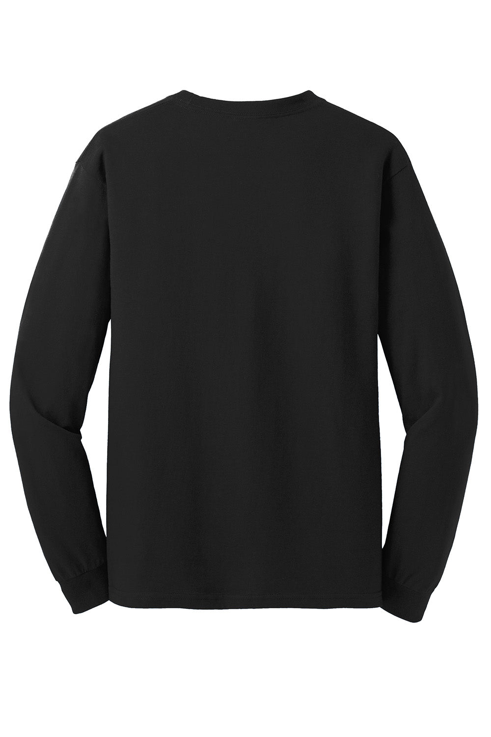 Gildan 5400/G540 Mens Long Sleeve Crewneck T-Shirt Black Flat Back