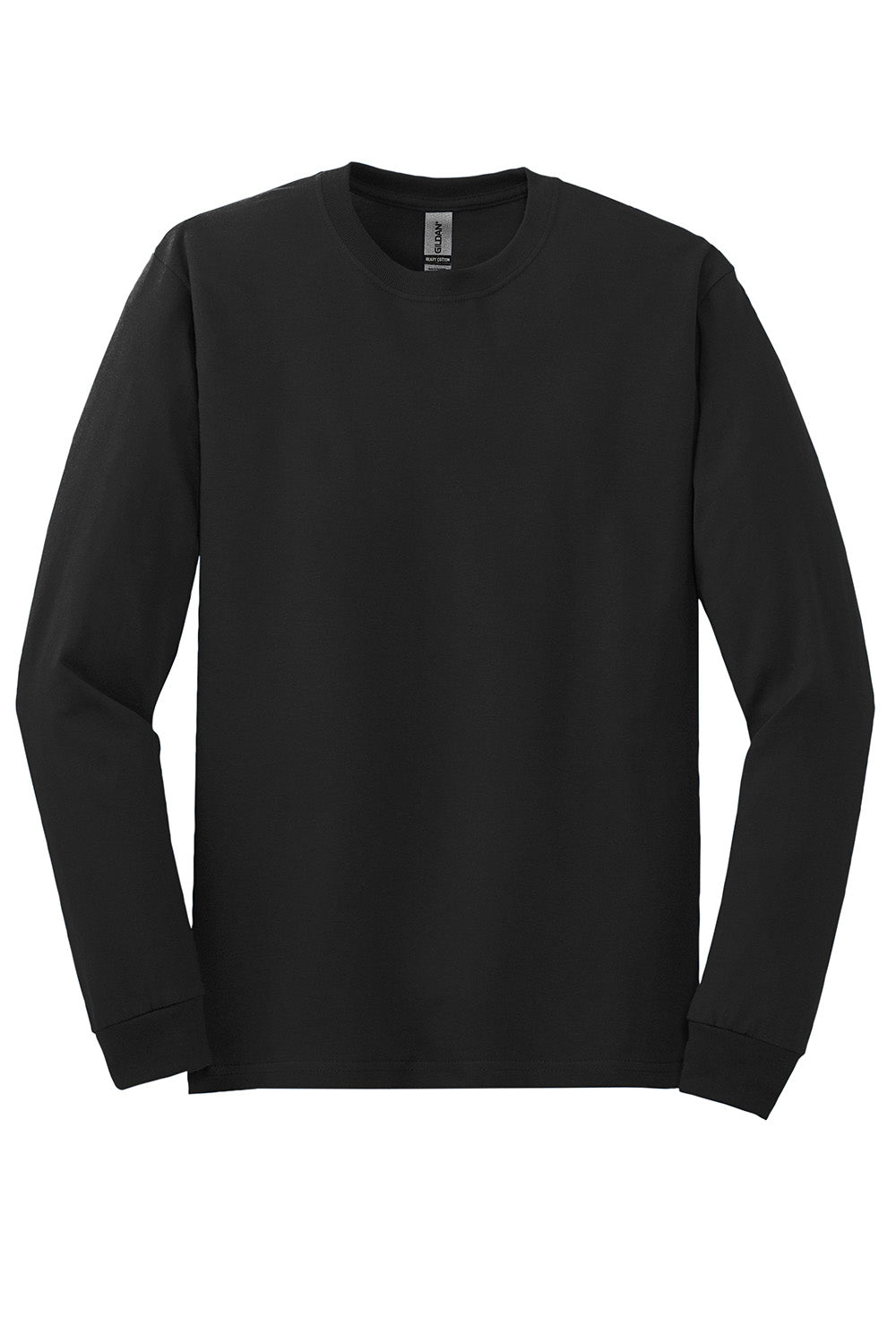 Gildan 5400/G540 Mens Long Sleeve Crewneck T-Shirt Black Flat Front