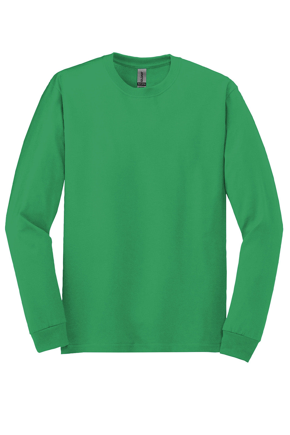 Gildan 5400/G540 Mens Long Sleeve Crewneck T-Shirt Irish Green Flat Front