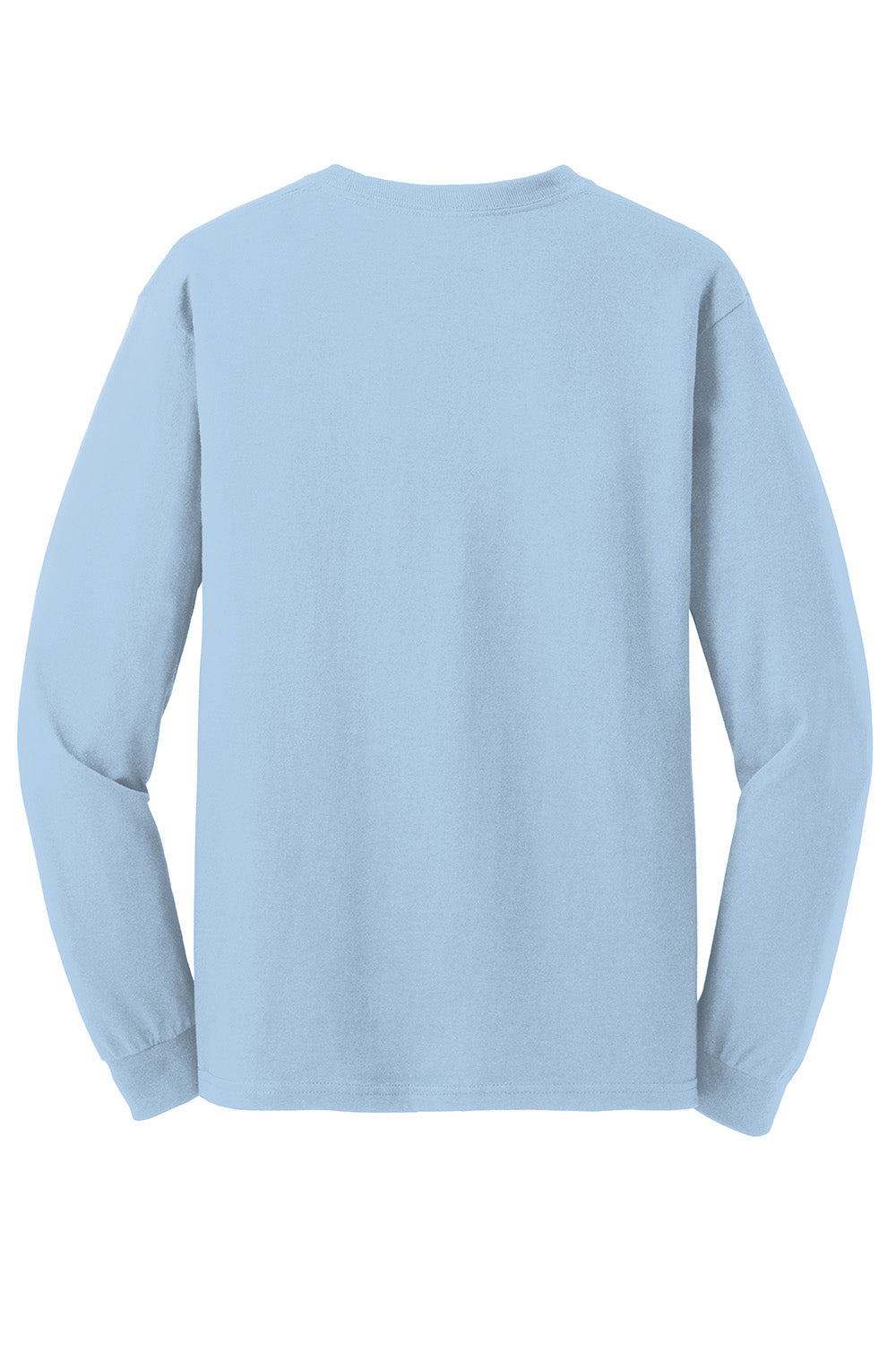 Gildan 5400/G540 Mens Long Sleeve Crewneck T-Shirt Light Blue Flat Back