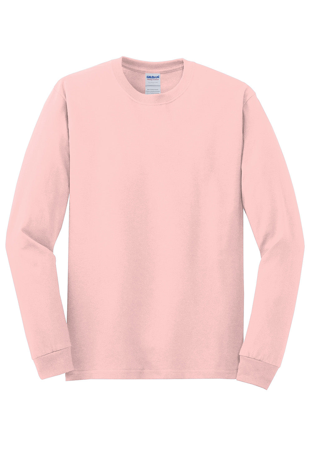 Gildan 5400/G540 Mens Long Sleeve Crewneck T-Shirt Light Pink Flat Front