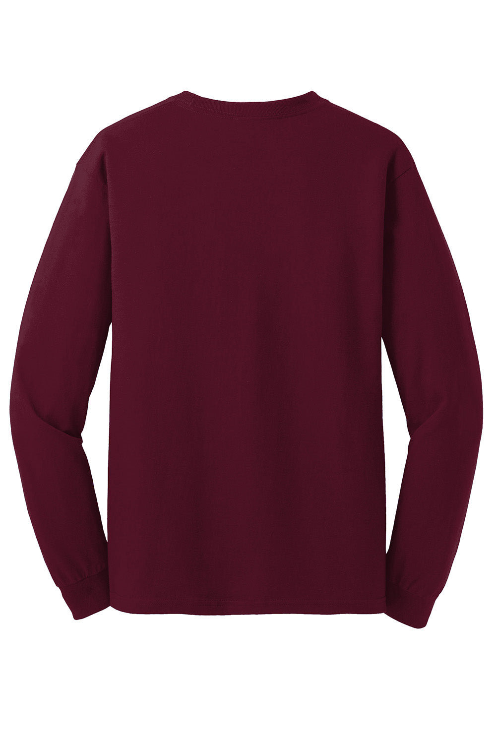 Gildan 5400/G540 Mens Long Sleeve Crewneck T-Shirt Maroon Flat Back