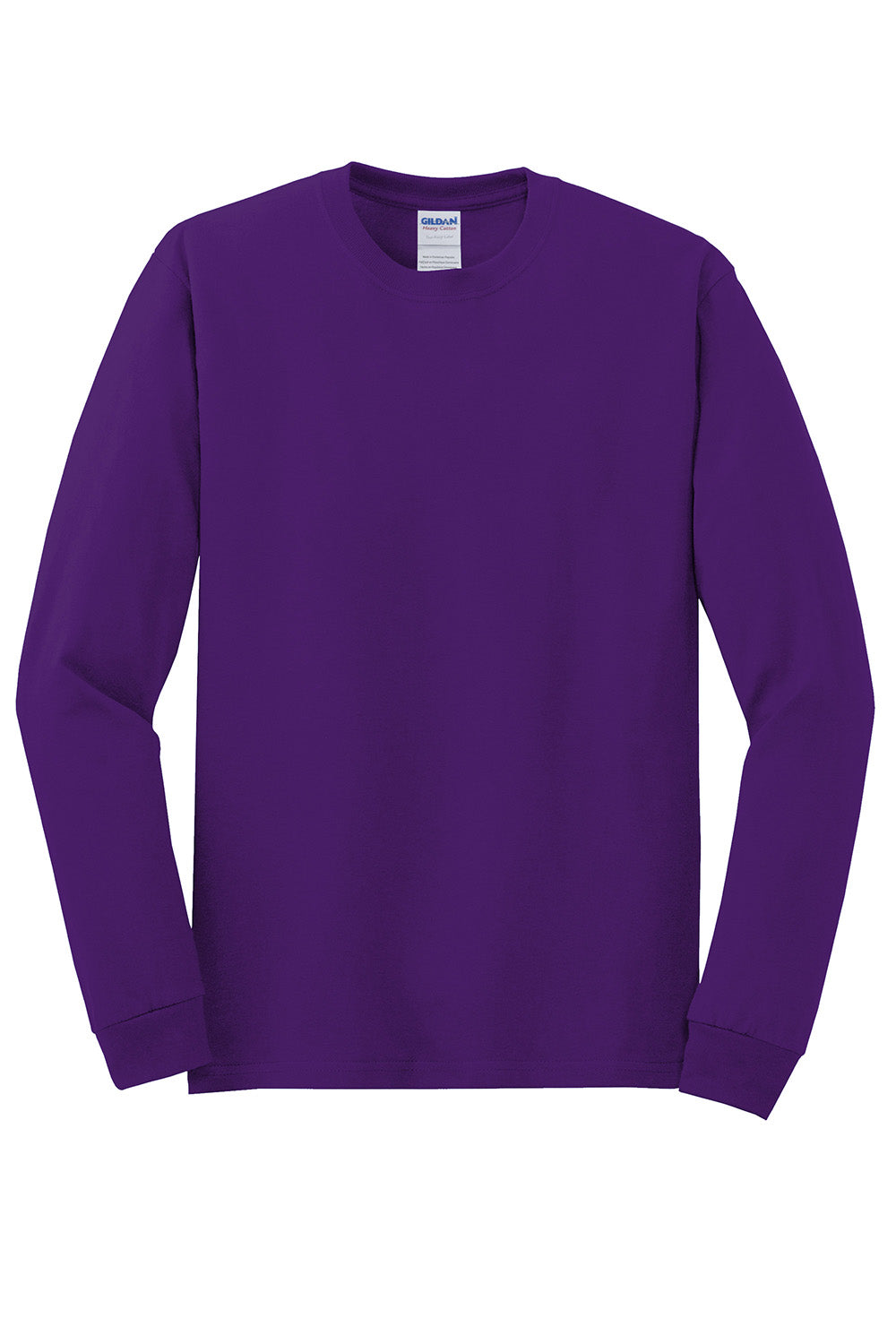 Gildan 5400/G540 Mens Long Sleeve Crewneck T-Shirt Purple Flat Front