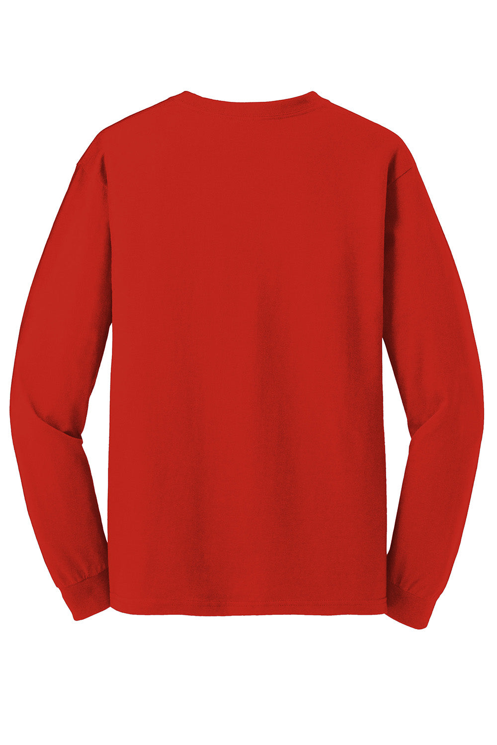 Gildan 5400/G540 Mens Long Sleeve Crewneck T-Shirt Red Flat Back