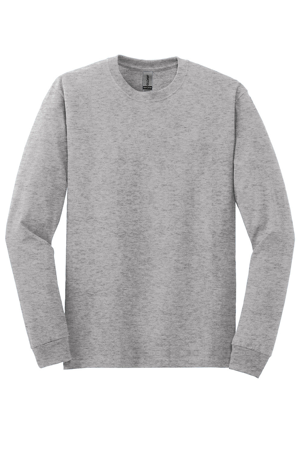 Gildan 5400/G540 Mens Long Sleeve Crewneck T-Shirt Sport Grey Flat Front