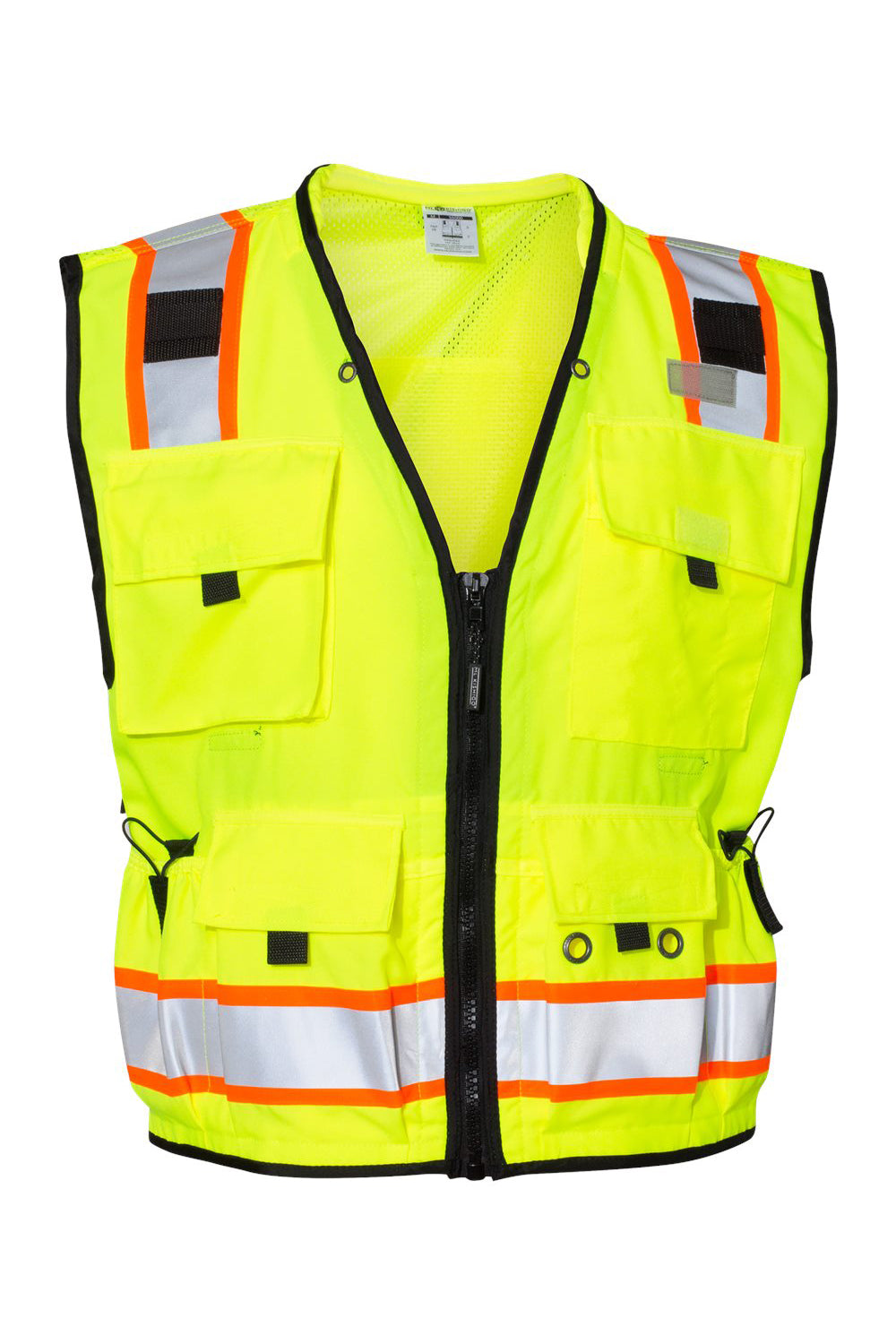 Kishigo S5000-5001 Mens Professional Surveyors Vest Lime Green Flat Front