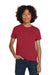 Hanes 5450/54500 Youth ComfortSoft Short Sleeve Crewneck T-Shirt Deep Red Model Front