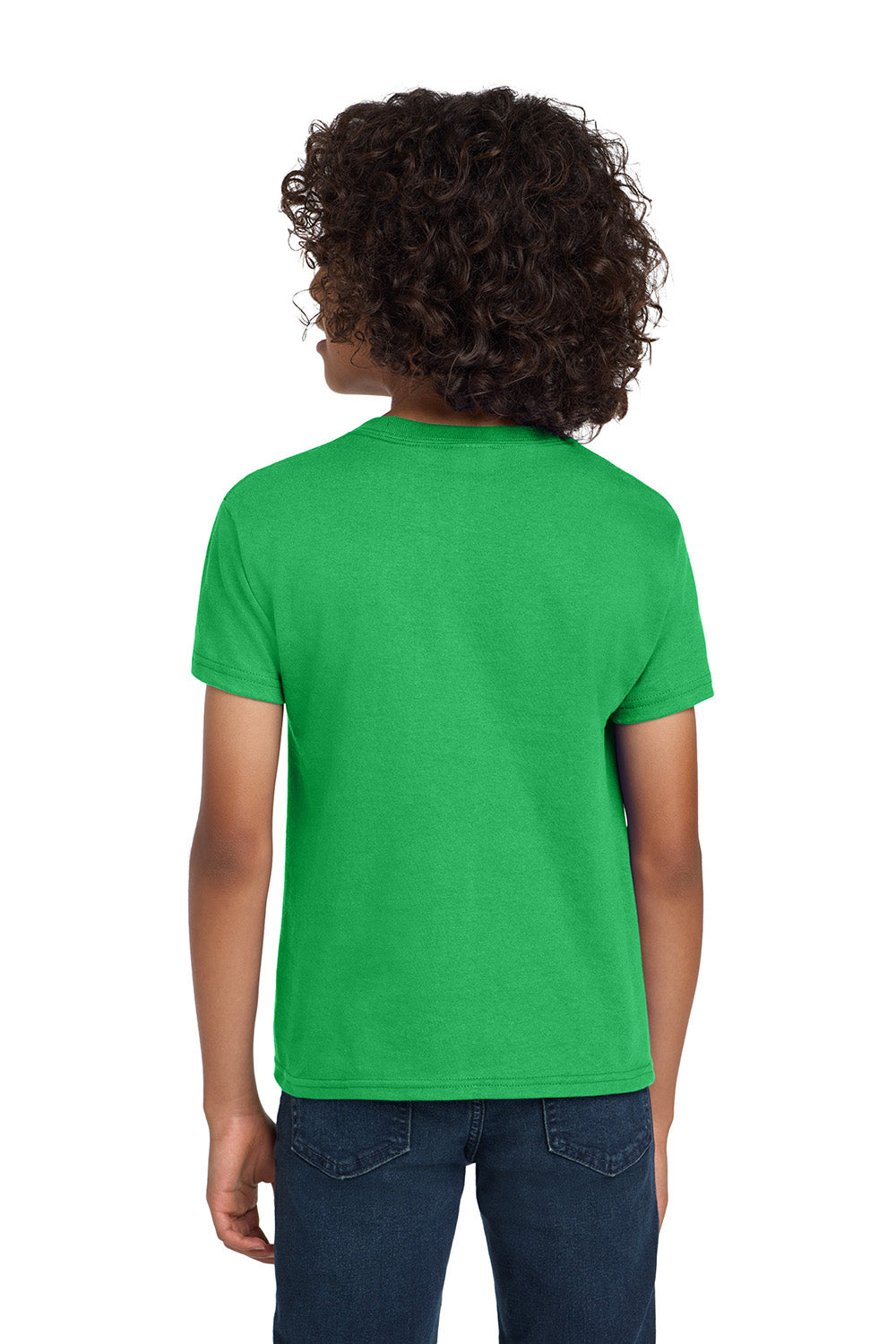 Hanes 5450/54500 Youth ComfortSoft Short Sleeve Crewneck T-Shirt Kelly Green Model Back