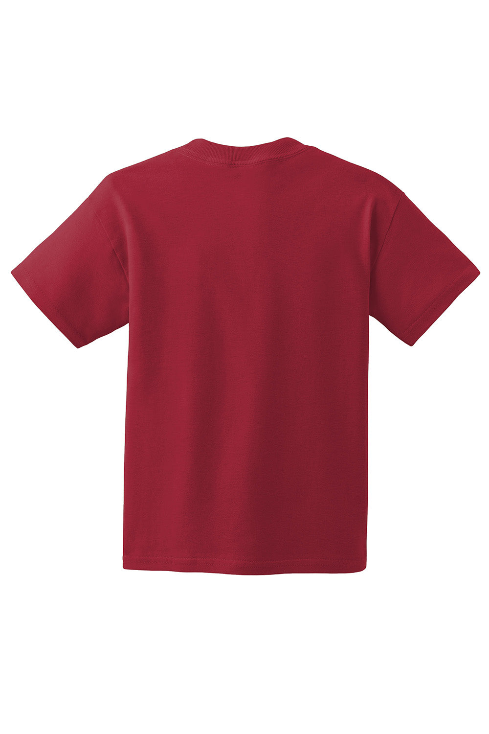 Hanes 5450/54500 Youth ComfortSoft Short Sleeve Crewneck T-Shirt Deep Red Flat Back