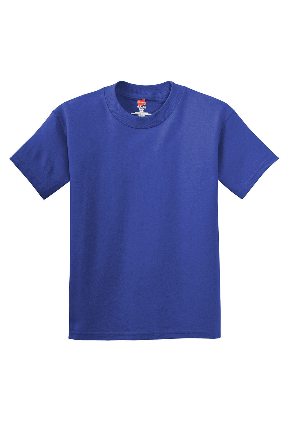 Hanes 5450/54500 Youth ComfortSoft Short Sleeve Crewneck T-Shirt Deep Royal Blue Flat Front