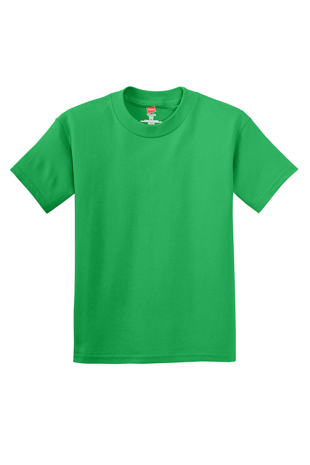 Hanes 5450/54500 Youth ComfortSoft Short Sleeve Crewneck T-Shirt Kelly Green Flat Front