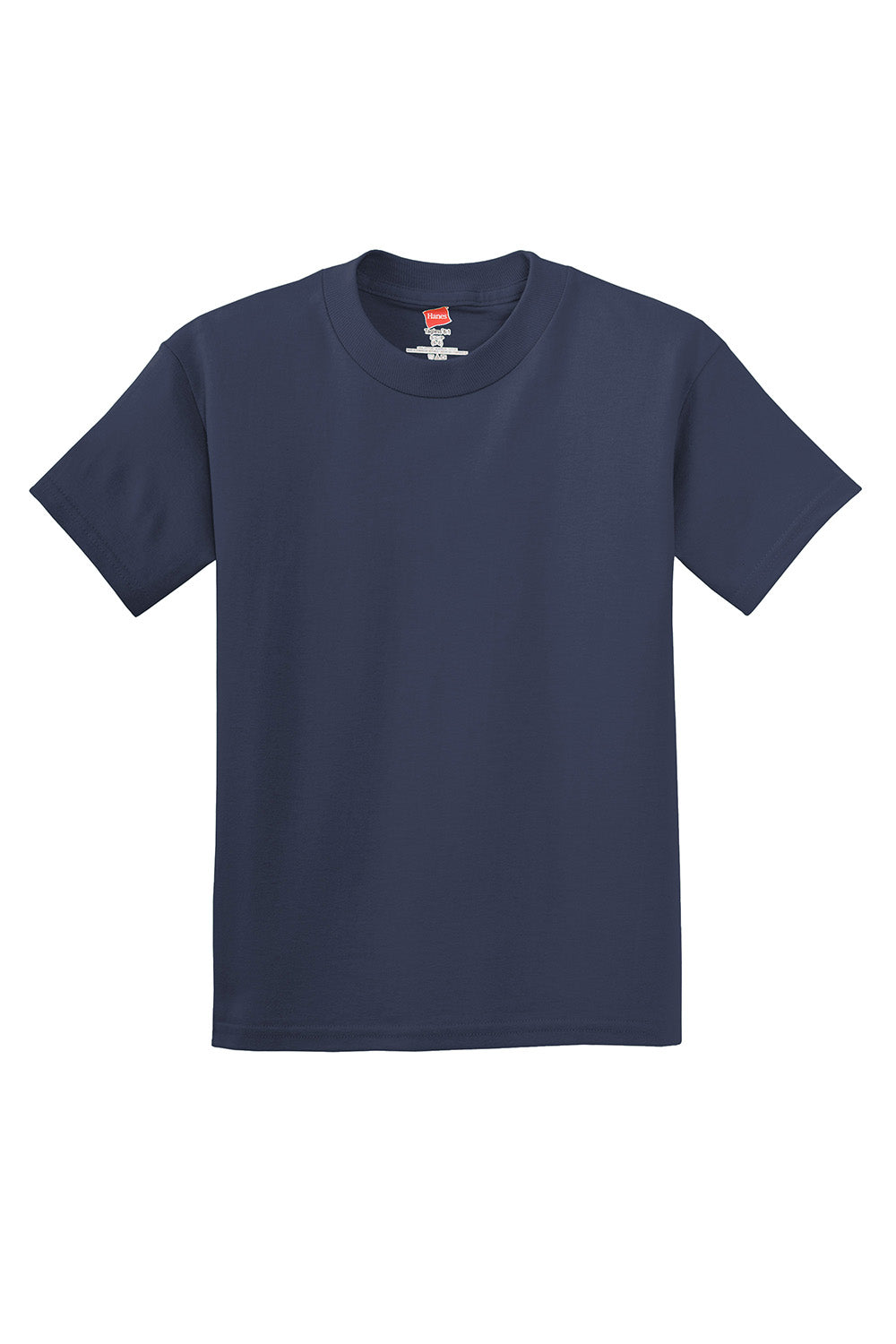 Hanes 5450/54500 Youth ComfortSoft Short Sleeve Crewneck T-Shirt Navy Blue Flat Front