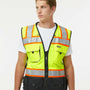 Kishigo Mens Premium Black Series Surveyors Vest - Lime Green - NEW