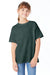 Hanes 5480 Youth ComfortSoft Short Sleeve Crewneck T-Shirt Athletic Dark Green Model Front