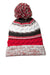 Sport-Tek STC21 Pom Pom Team Beanie True Red/Black/White Flat Front