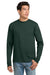 Hanes 5586 Mens ComfortSoft Long Sleeve Crewneck T-Shirt Deep Forest Green Model Front